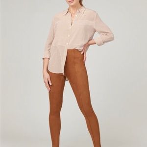 Spanx Faux Suede Leggings Large Petite